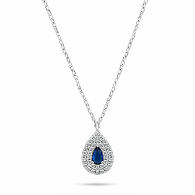 Set Varëse dhe vathë për femra Brilio Silver Tear Drop SET284WB, të argjendta/ të kaltra