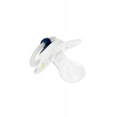 Biberon NUK Signature Night, 0–6m, silikon, set 2 copë, blu