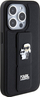 Mbulesë telefoni Karl Lagerfeld Gripstand Saffiano Karl and Choupette Pins për iPhone 14 Pro, me rrip suport, e zezë
