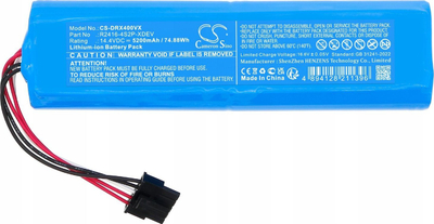 Bateri rikarikuse Cameron Sino CS-DRX400VX për Dreame X40 Master RLX73CE, 5200mAh, 14.4V