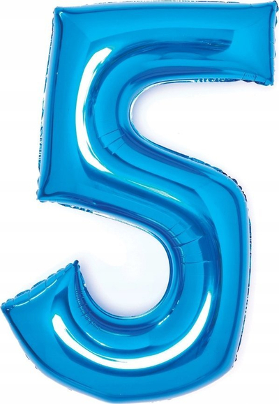 Ballon folie Amscan Numri 5 XL, 63 cm, blu metalike