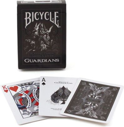 Letra loje Bicycle Guardians, kuvertë pokeri standard, me engjëj, e zezë