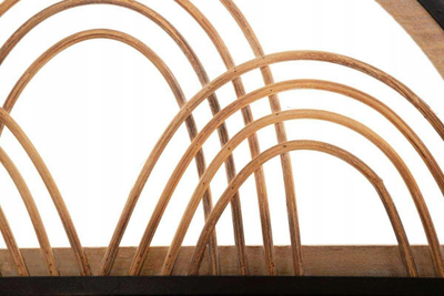 Raft muri me 4 varëse Mauro Ferretti Oporto, 46 x 15.5 x 30 cm, hekur dhe ratan, zi-kafe