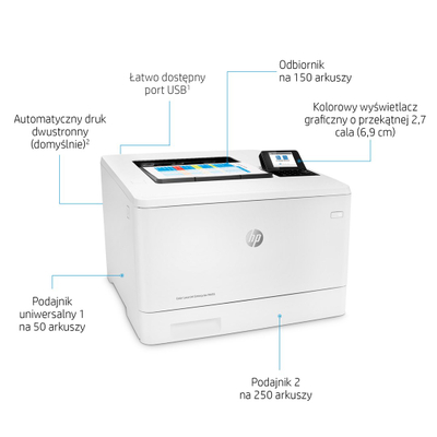 Печатач HP Color LaserJet Enterprise M455dn, ласерски во боја, бел