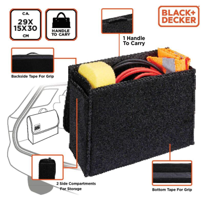 Organizues mjetesh BLACK+DECKER, prej materiali tekstil, palosës, i zi