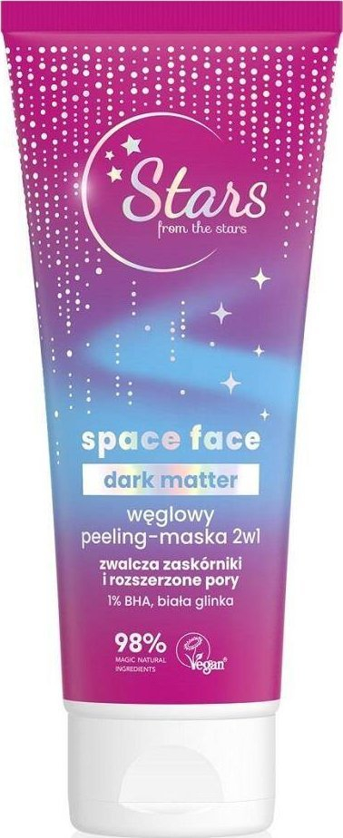 Maskë peeling fytyre Stars from the Stars Space Face Dark Matter, qymyr aktiv, 1% acid salicilik