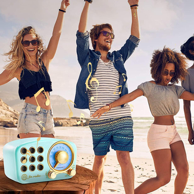 Radio tavoline Feegar Retro Mini, Bluetooth, FM AUX, blu pastel