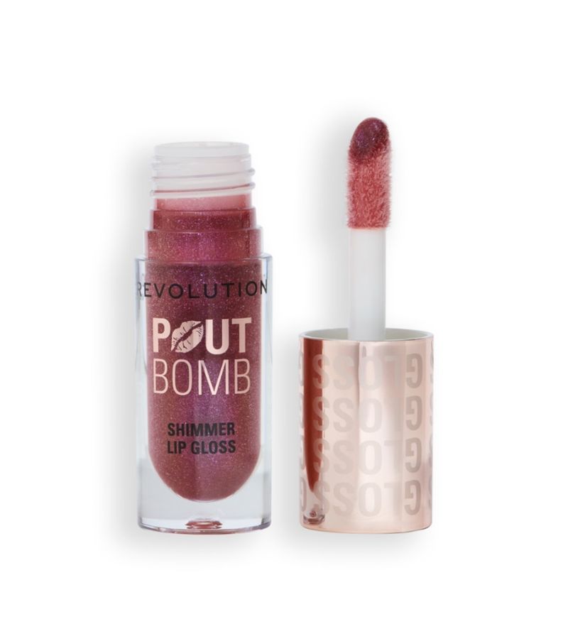 Shkëlqyes për buzë Revolution Pout Bomb Shimmer Gloss, Berry Lustre, 4.5 ml