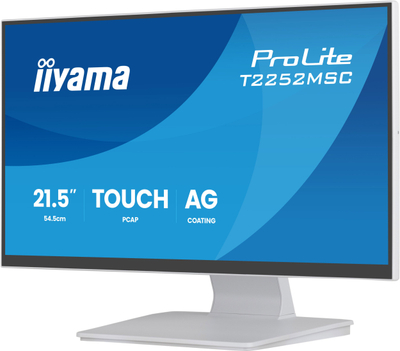 Monitor me prekje iiyama T2252MSC-W2AG, 21.4\", FHD, 100 Hz, i bardhë