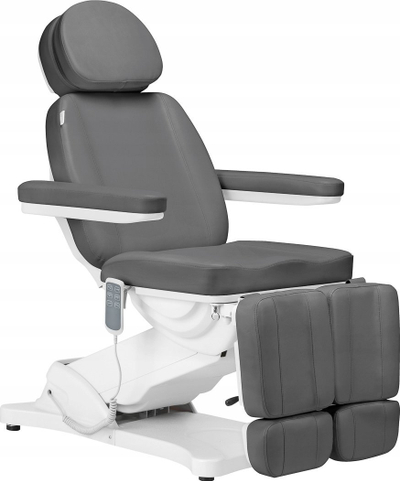 Karrige elektrike kozmetike SILLON CLASSIC, 3 motorë, lëkurë sintetike, gri e bardhë