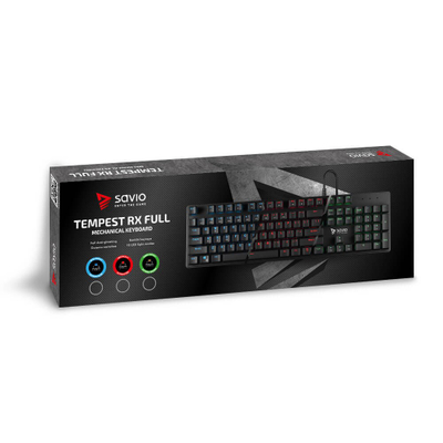 Tastierë mekanike Gaming Savio Tempest RX FULL, USB, e kuqe / e zezë