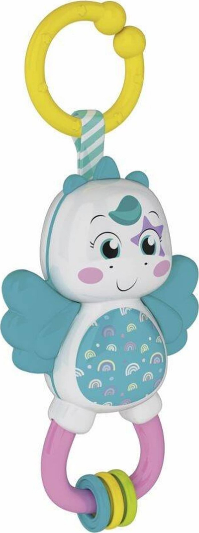 Lodër dridhëse Clementoni Little Unicorn, interaktive, për daljen e dhëmbëve, shumëngjyrëshe