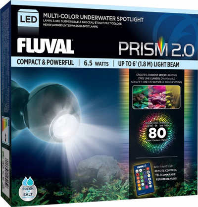 Ndriçues akuariumi Fluval Prism 2.0, LED shumëngjyrësh, 6.5W, i zi