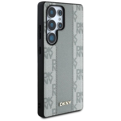 Футрола за телефон DKNY Leather Checkered MagSafe, за Samsung S25 Ultra, сива