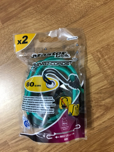 Еластична врвка Master Lock Twin Wire, 80cm, сет 2 парчиња, зелена
