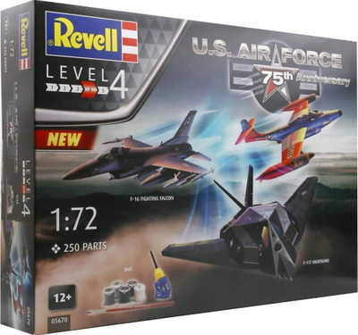 Set model avionësh Revell US Air Force 75 vjetori, koleksion për montim, shumëngjyrësh