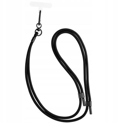 Rrip qafe për telefon FIXED NeckUni, për kapak të pasëm, 76 cm, i zi