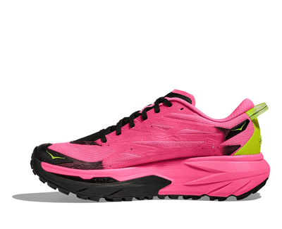 Atlete trail femra HOKA Mafate 5, Vibram, rozë neon e zezë