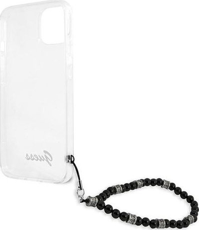 Mbulesë telefoni Guess GUHCP13MKPSBK për iPhone 13 6.1", hardcase transparente, Black Pearl