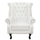 Karrige bergere HomeMarkt Polina T Chesterfield, lëkurë artificiale, 83x75x107cm, e bardhë mat