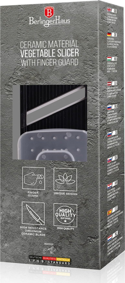 Prerëse perimesh Berlinger Haus BH 3033, teh qeramik, koleksioni Black Silver, e zezë