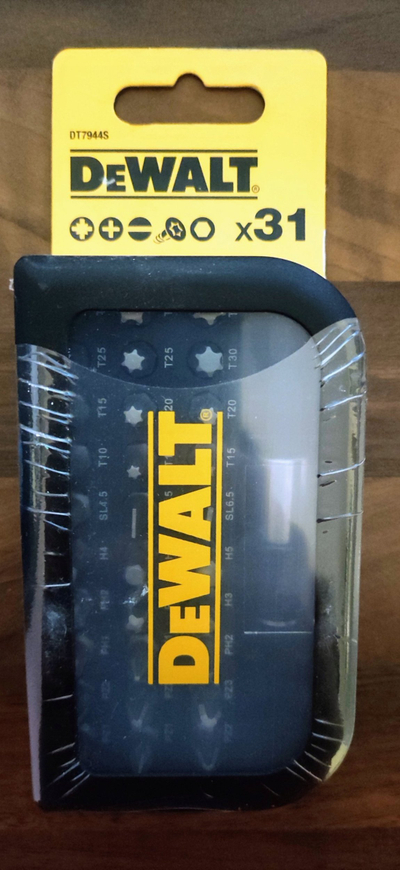 Set bitash DEWALT 31 copë, magnetik, në kasetë plastike, i verdhë