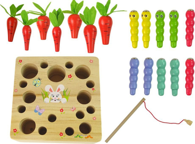 Loja druri edukative Leantoys Carrot Fishing, magnetike, shumëngjyrëshe