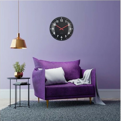 Orë muri Nextime Duomo 50 3298ZW, e zezë/kuqe