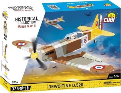 Set ndërtesash Cobi Historical Collection 5734 Dewoitine D.520, 335 blloqe, shkalla 1:32, shumëngjyrësh