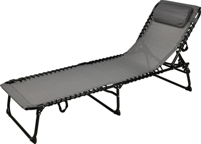 Karrige sheslounge palosëse, 190x56x86cm, 5 pozicione, ngjyrë Metallic Black