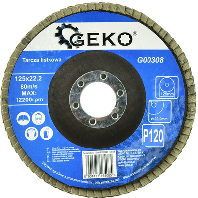 Disk bluarës GEKO Flap Disc 125mm, granulë P120, kafe