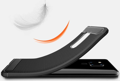 Këllëf karboni për telefon Huawei Mate 20, TPU, kundra rrëshqitjes, blu