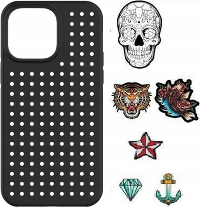 Set këllëf Pinifit Pinit Dynamic Case + Tattoo Pin për iPhone 13 6.1\" dhe iPhone 14 6.1\", i zi me bojë