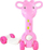 Trotinet për kalamaj Leantoys Giraffe NO.1003A, 4 rrota, rozë