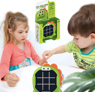 Loja elektronike LEAN Toys 3in1 Tic Tac Toe Memory Dinosaur, për fëmijë 3+, jeshile