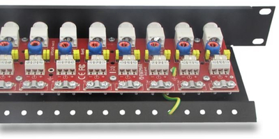 Modul mbrojtës nga mbingarkesa LHD-8R-EXT, 8 linja, montim në rack, i zi