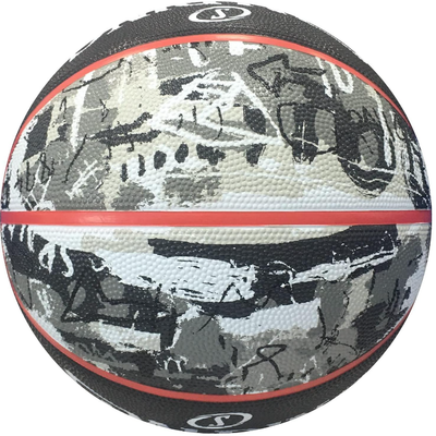 Top basketbolli Spalding - Black-Red Grafiti - 84-378Z, shumëngjyrësh, nr.7