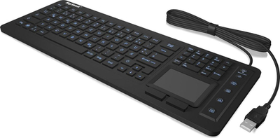 Tastierë KeySonic KSK-6231INEL, USB, gjermane QWERTZ, me touchpad, e zezë