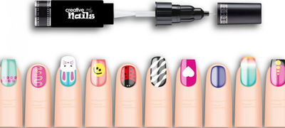 Set manikyri Creative Nails Touch Up Pencil, 2 copë, për thonj natyral dhe artificial, e bardhë dhe e zezë