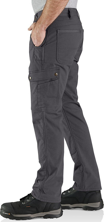 Pantallona pune Carhartt Relaxed Straight Ripstop Double Front, të veshme me fleece, me xhepa cargo, gri Shadow, 38