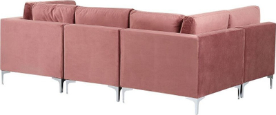 Kauç modular Beliani Evja, në formë U, për 6 veta, kadife, rozë