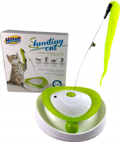 Lodër për mace Hilton Smart Hunting Cat, që sillet rrotull 360°, me zile, jeshile me të bardhë