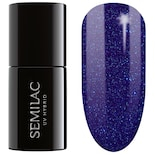 Llak gjeli UV Semilac 087 Glitter Indigo, hibrid, 7ml, blu me shkëlqim