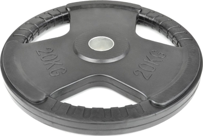 Disk peshe Master, 20 kg, sipërfaqe e veshur me gomë, i zi