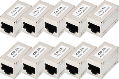 Bashkues modular rrjeti Digitus CAT 6A, me mbrojtje, set me 10 copë