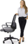 Karrige zyre ergonomike Ertusolid AMO-70, gas lift, mbështetëse rrjete, gri melange