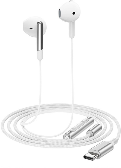 Kufje Acefast L3, USB C, me mikrofon, të bardha