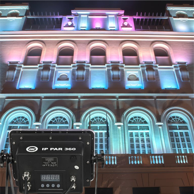 Reflektor skenik LIGHT4ME IP PAR 360, LED RGB, stroboskop, IP68, i zi