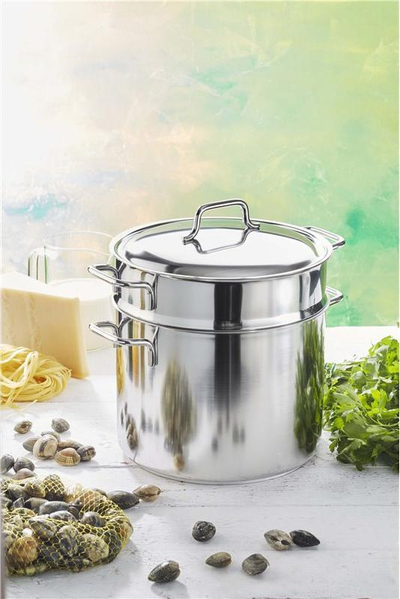 Tenxhere për supë Demeyere Apollo 30 cm, çelik inox, me kapak, argjendtë
