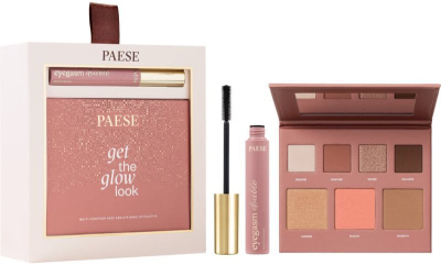 Set grimi Paese Double Glow Look, paletë fytyre dhe sysh, maskarë Eyegasm